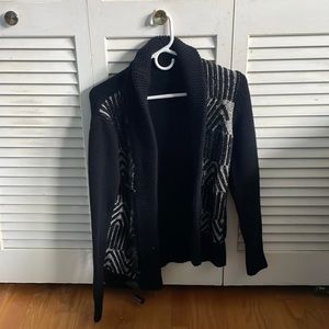 H&M Cardigan, Patterned, Men’s, Black, Medium